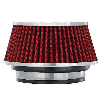 Washable Red Clamp-On Cone Air Filter for 3-4" Tubes