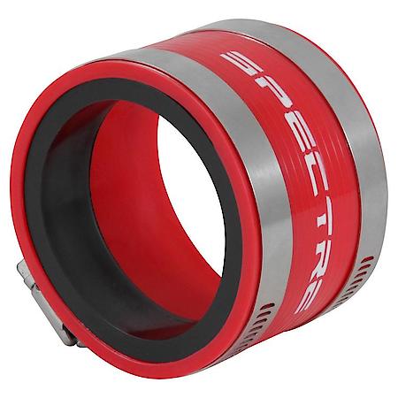 Red PVC Intake Coupler 3" with Stainless Steel Clamps