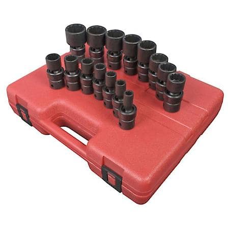 15 Pc 1/2 Dr 12 Pt Sae Universal Impact Socket