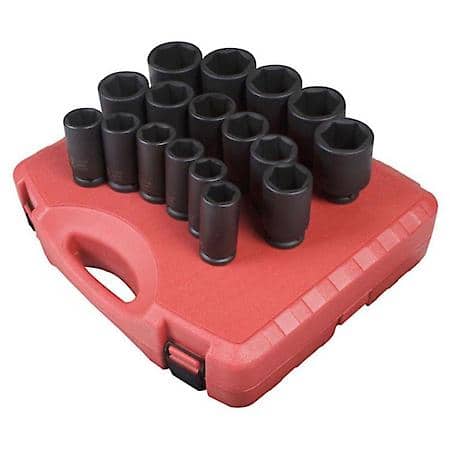 17 Pc 3/4 Dr Sae Deep Impact Socket Set