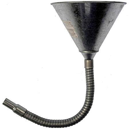 Steel Flexible Neck Funnel, 5-1/2" Diameter, 1/2" ID, No.80 Mesh Screen