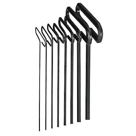 Hex Key Set 8 Pc T-Handle 9In Sae 3/32-1/4In.