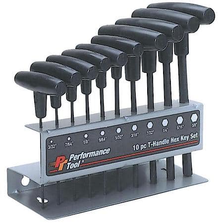 T-Handle Hex Key Set Sae 10Pc