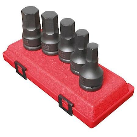 3/4 Dr. 5Pc Sae Impact Hex Driver Set