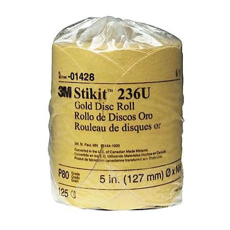 3M Stikit Gold Disc Roll, 01443, 6 in, P80A (Sold by each)