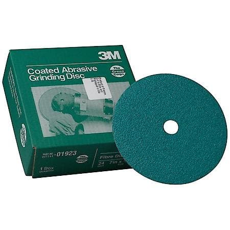 3M(Tm) Green Corps(Tm) Fibre Disc, 01923, 7 In X 7/8 In, 24, 20 Discs Per Box