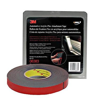 3M Automotive Acrylic Plus Attachment Tape 06383, Black, 1.12 mm, 7/8 inx20 yd