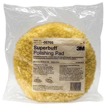 3M Polishing Pad, 05705, 9 inch, Double Sided Screw On, 6 per case