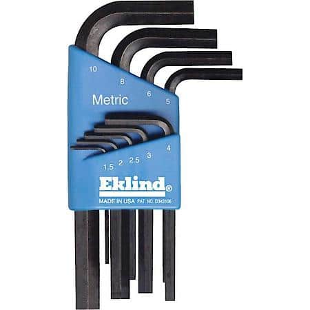 Hex Key Set 9 Pc Metric Short 1.5-10Mm