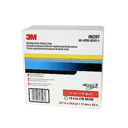 3M Soft Edge Foam Masking Tape, 06297, 13 mm x 50 m, 1 per case