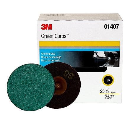 Roloc Green Corps Abrasive Disc, 01407, 3 In, 36 (Sold by each)