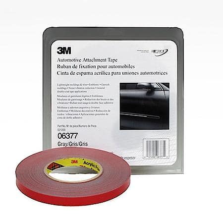 3M(TM) Automotive Attachment Tape 06377, Gray, 1/2 in x 20 yd, 30 mil, 12 per cs