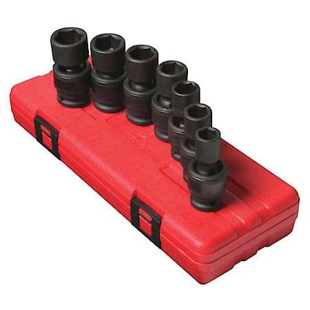 Socket Set Impact 1/2In. Drive 7 Pc Univ Std Met