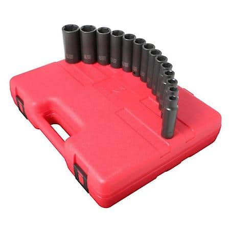 Socket Set Impact 1/2In. Drive 14 Pc Deep Metric