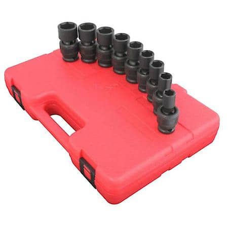 Socket Set Impact 1/2In. Drive 9 Pc Univ Std Sae