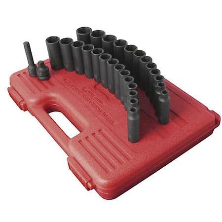 Socket Set Impact 3/8In. Dr.28Pc Dble Deep Met/Sae