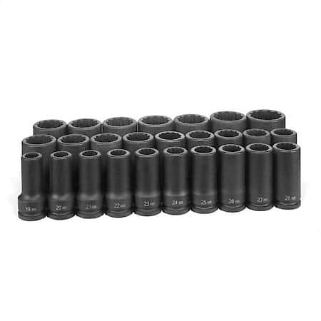 3/4 Dr. 12 Pt. 26 Piece Deep Metric Master Set