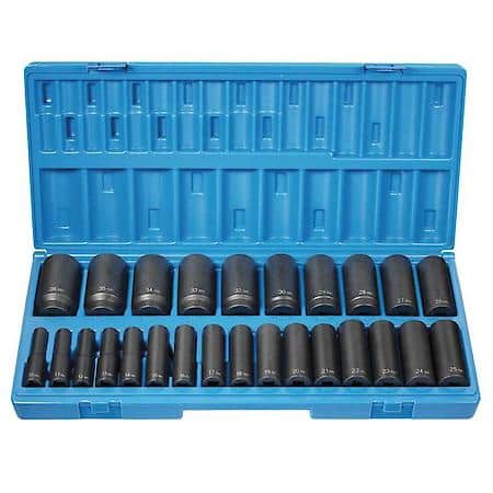 26 Pc 1/2 Dr 12 Pt Deep Length Metric Set