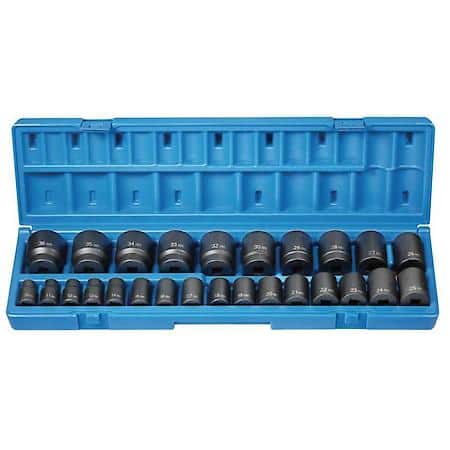 26 Pc 1/2 Dr 12 Point Standard Length Metric Set