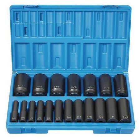 19 Pc 1/2Dr 12 Point Deep Length Fractional Set