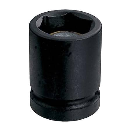 Socket - 9/16", 3/8" Drive, Impact, Magnetic, 6 PT, Black