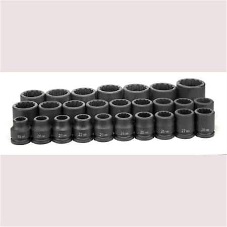 3/4 Dr. 26 Piece 12 Point Short Set Metric