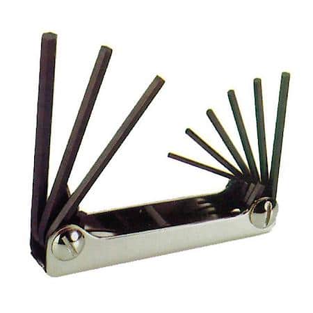 Hex Key Set 9 Pc Folding Sae .050-3/16In.