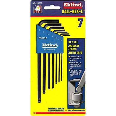 Hex Key Set 7 Pc Ball End Metric Lng 1.5-6Mm