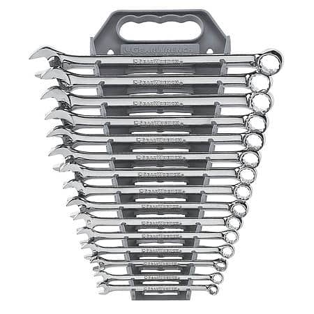 15 Piece 12 Point Long Pattern Combination Metric Wrench Set