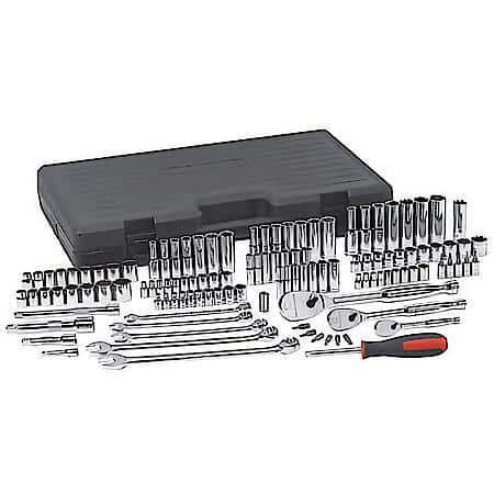 118 Piece 1/4", 3/8" & 1/2" Drive Standard & Deep Sae/Metric Mechanics Tool Set