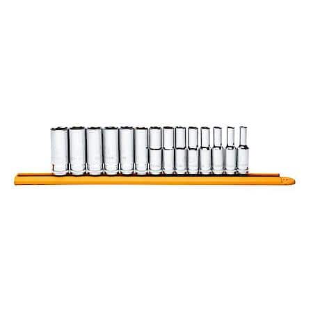 3/8 in. Drive Metric 6-Point Deep Socket Set (14-Piece)