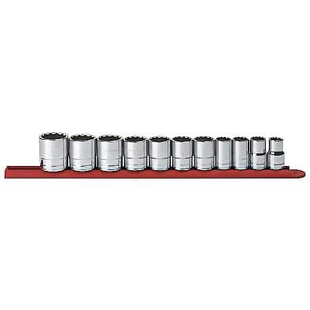 11 Piece 1/2" Drive 12 Point Standard Sae Socket Set