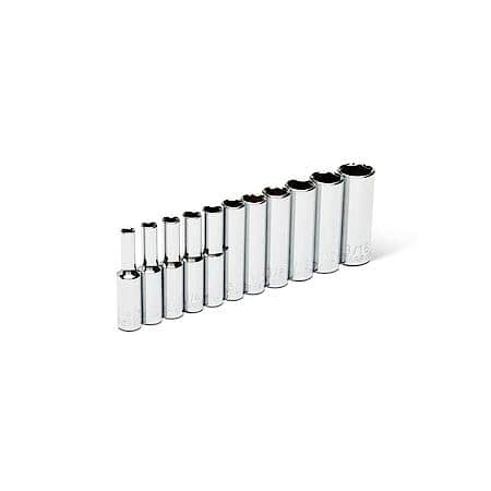 10 Piece 1/4" Drive 6 Point Deep Sae Socket Set