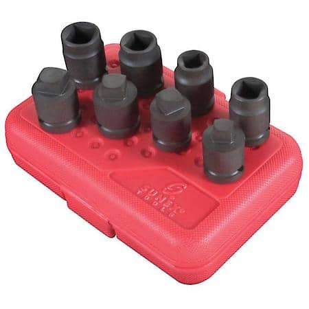 8 Piece 1/2Dr Pipe Plug Socket Set
