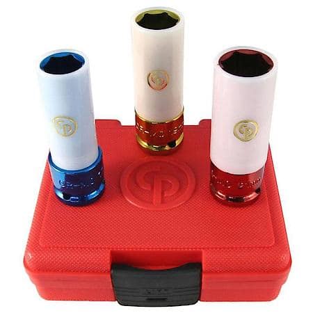 1/2Dr 3Pc Met Wheel Nut Protector Impact Skt Set