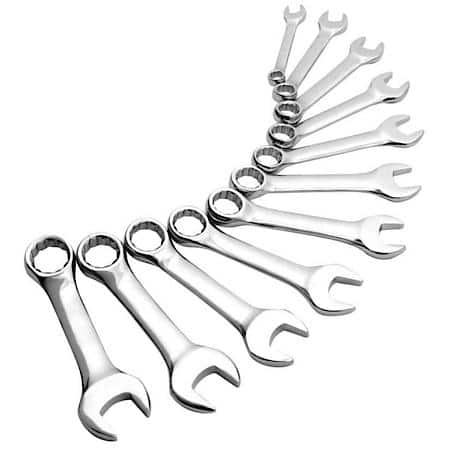 Stubby Combination Sae Wrench Set, 11 Pc.