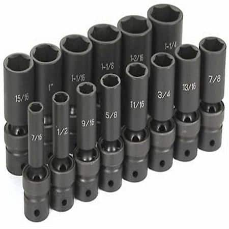 1/2 Dr 14Pc Deep Fractional Univ Socket Set