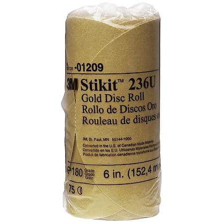 Stikit Gold Disc Roll, 01209, 6 In, P180A, 75 Discs Per Roll (Sold by each)