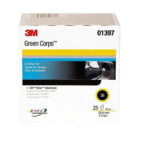 Green Corps Roloc Disc, 01397, 2 In, 36Yf (Sold by each)