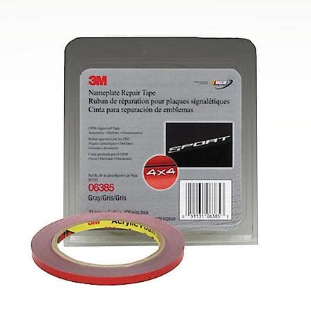 3M Nameplate Repair Tape 06385, Gray, 0.76 mm, .236 in x 5 yd, 12 per case