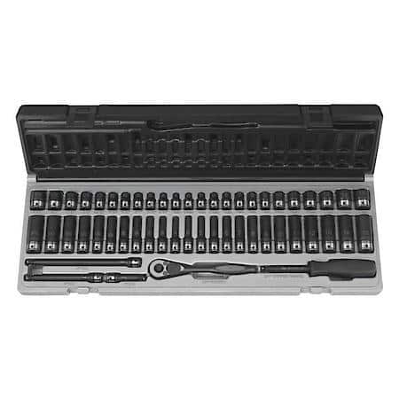 1/4 Dr. 53Pc Fract. Metric Duo-Socket Set 6-Pt