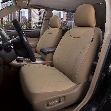 AutoCraft Seat Cover: Tan, Waffle, Low Back, Breathable, Universal, 2 Pack