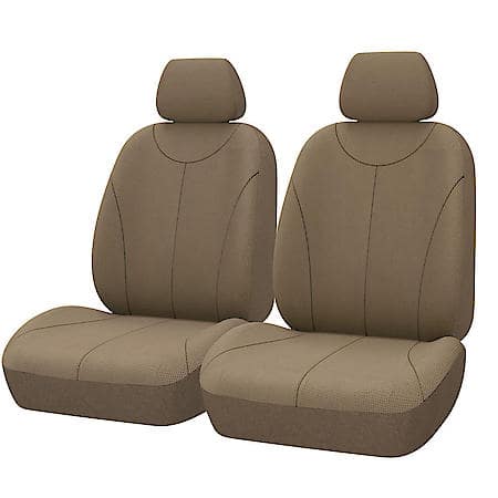 AutoCraft Seat Cover: Tan, Waffle, Low Back, Breathable, Universal, 2 Pack