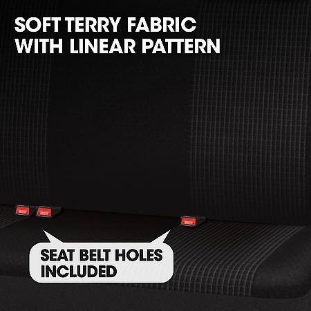 AutoCraft Seat Cover: Black, Terry, Bench, Soft And Warm, Universal, 2 Pack