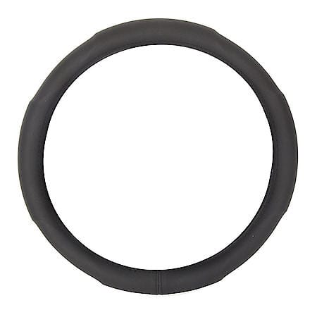 Contour Grip Steering Wheel Cover: Black Faux Leather, Fits 14.5" - 15", Breathable