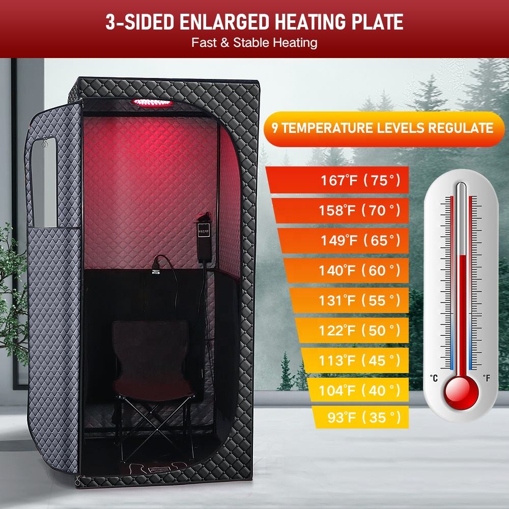 Indoor Portable Far Infrared Sauna Tent Dry Steam Sauna Tent Single Infrared Folding Dry Wet Sauna at Home