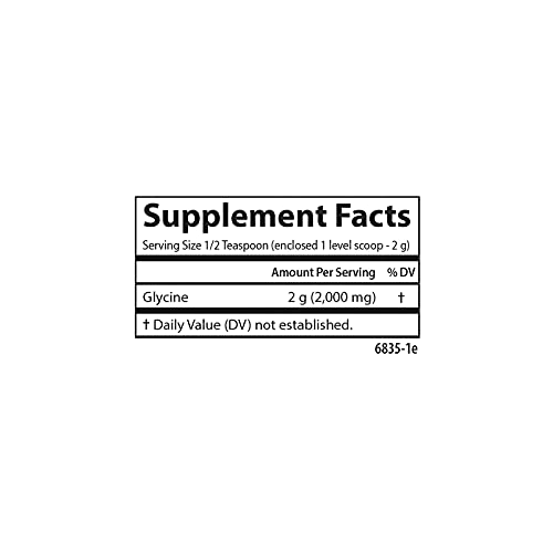 Carlson - Glycine Powder, 2000 mg Glycine, Amino Acid Powder, Energy Production, Muscle Development Powder, Glycine Supplement Powder, 3.53 oz (100 g)