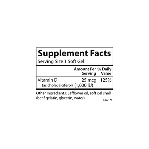 Carlson Vitamin D3, 1000 IU, 250 Softgels