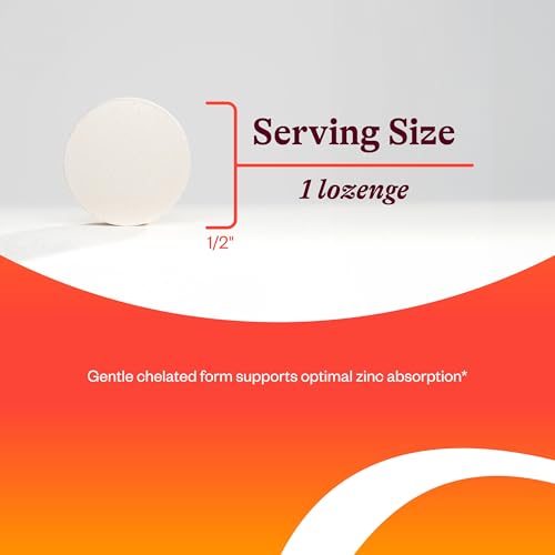 Seeking Health Zinc Chewable, 15 mg of TRAACS® Chelated Zinc Bisglycinate, Immune Support, Natural Fruit Flavor, Vegetarian and Vegan (60 lozenges)*
