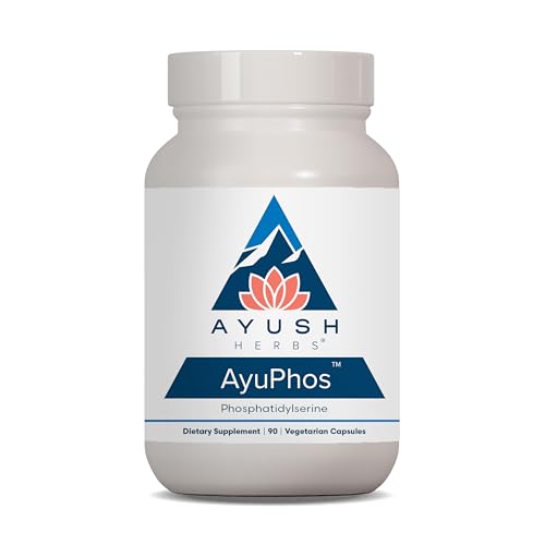 Ayush Herbs AyuPhos - Phosphatidylserine Supplement for Men & Women, Soy-Free Phosphatidyl Serine, Brain, Memory, & Cognitive Support for Adults, 200mg Per Pill - 90 Vegetarian Capsules (1 Count)
